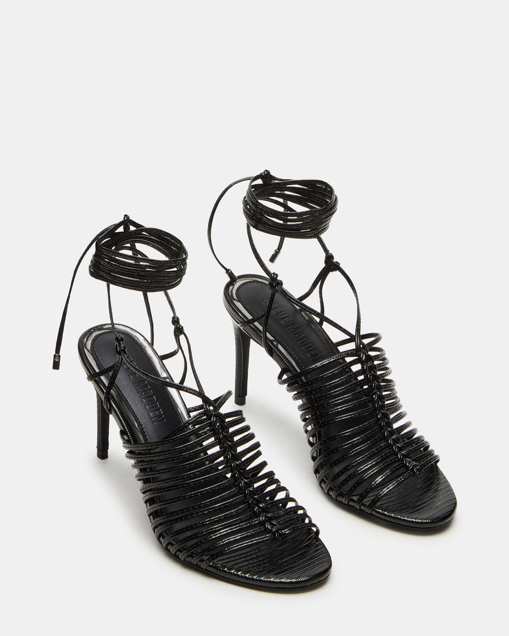 BRISTOWE Black Strappy Stiletto Heel | Women's Heels