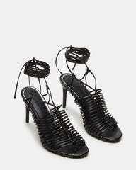 BRISTOWE Black Strappy Stiletto Heel | Women's Heels