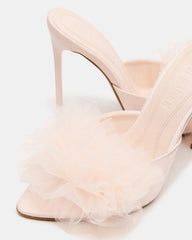 AFFINITY Tulle Light Pink Pointed-Toe Stiletto Mule Women's Heel