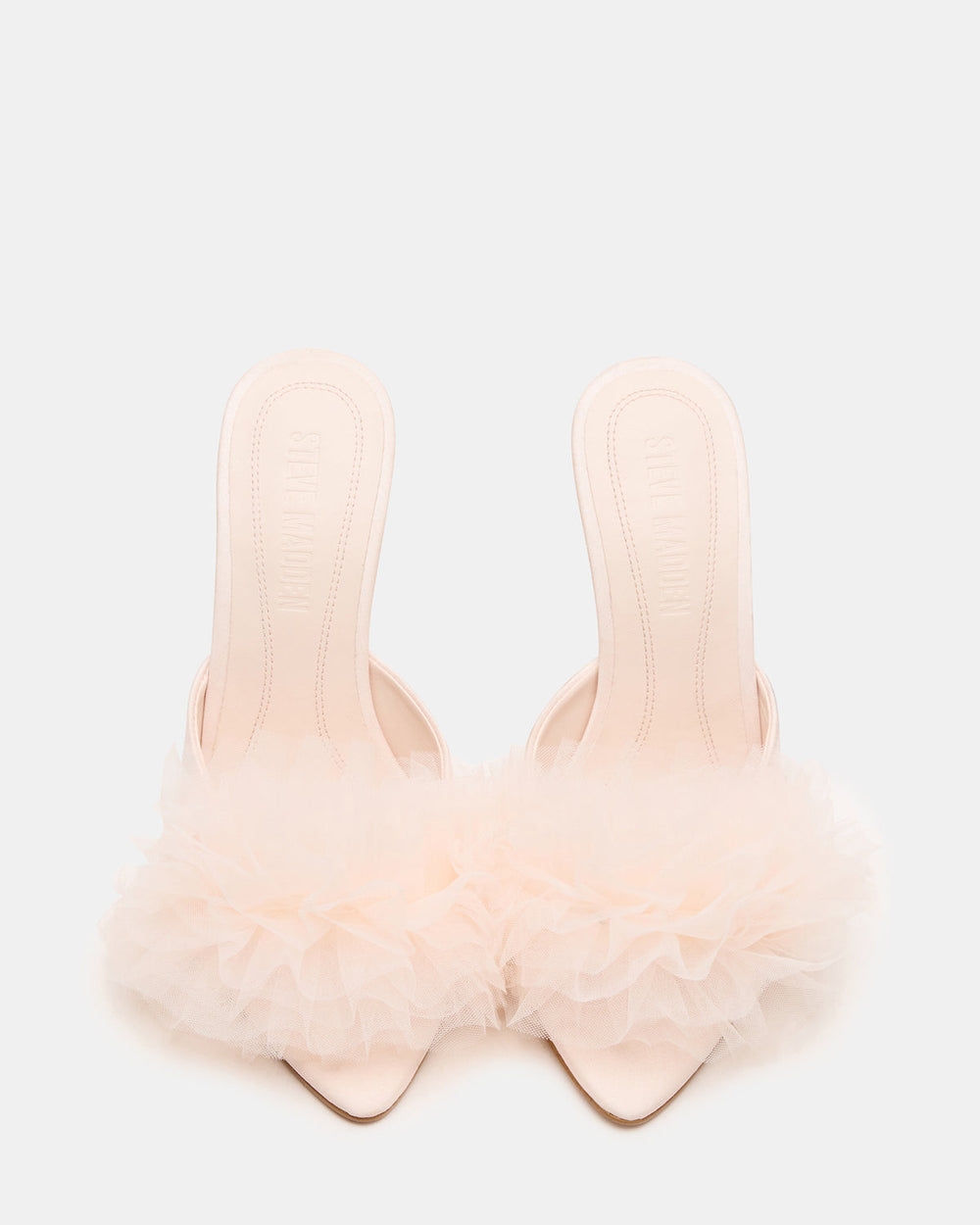 AFFINITY Tulle Light Pink Pointed-Toe Stiletto Mule Women's Heel