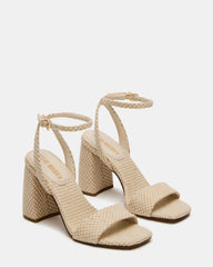 MESSA Raffia Women's Square-Toe Block Heel