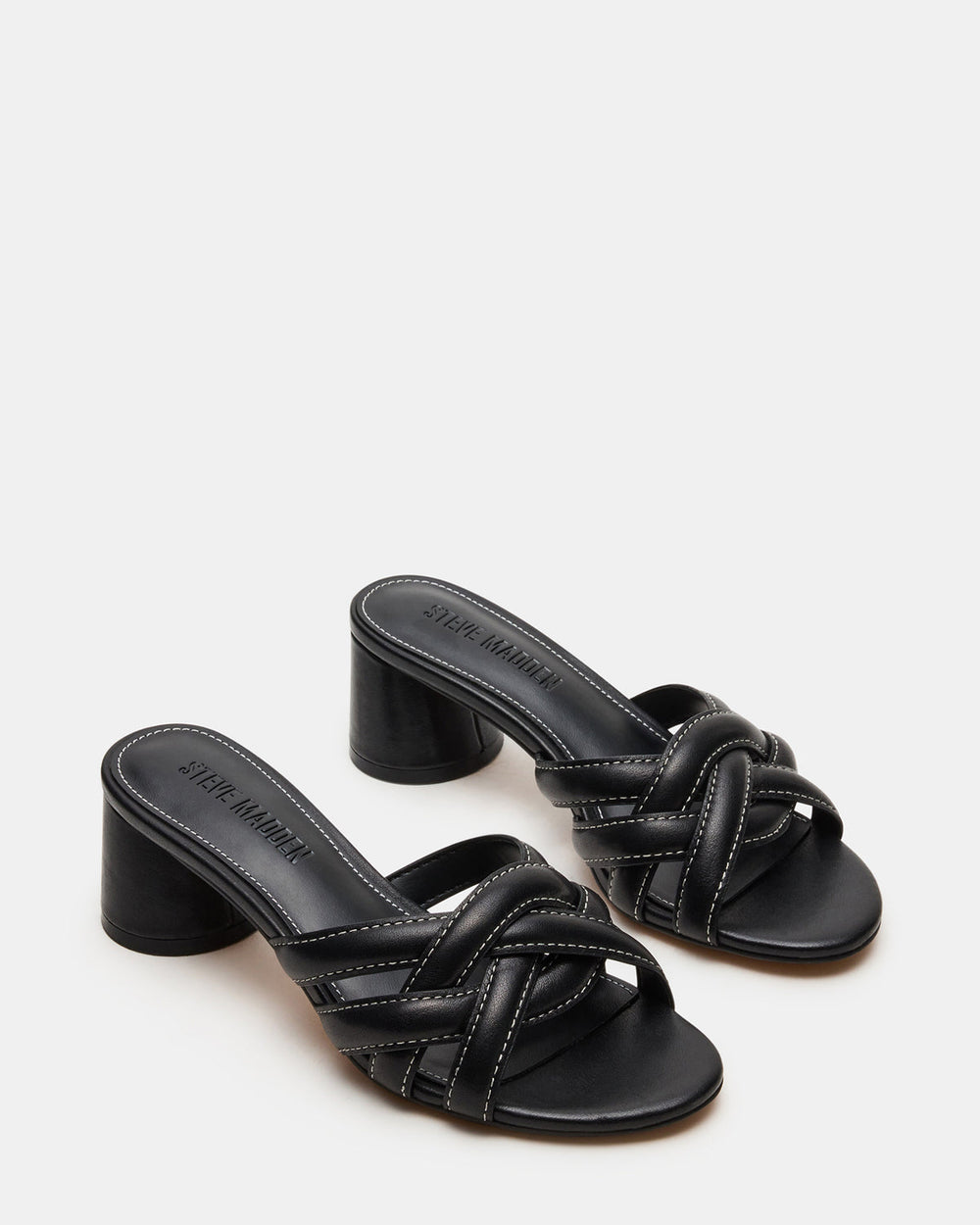 MARANO Black Leather Women's Mule Block Heel