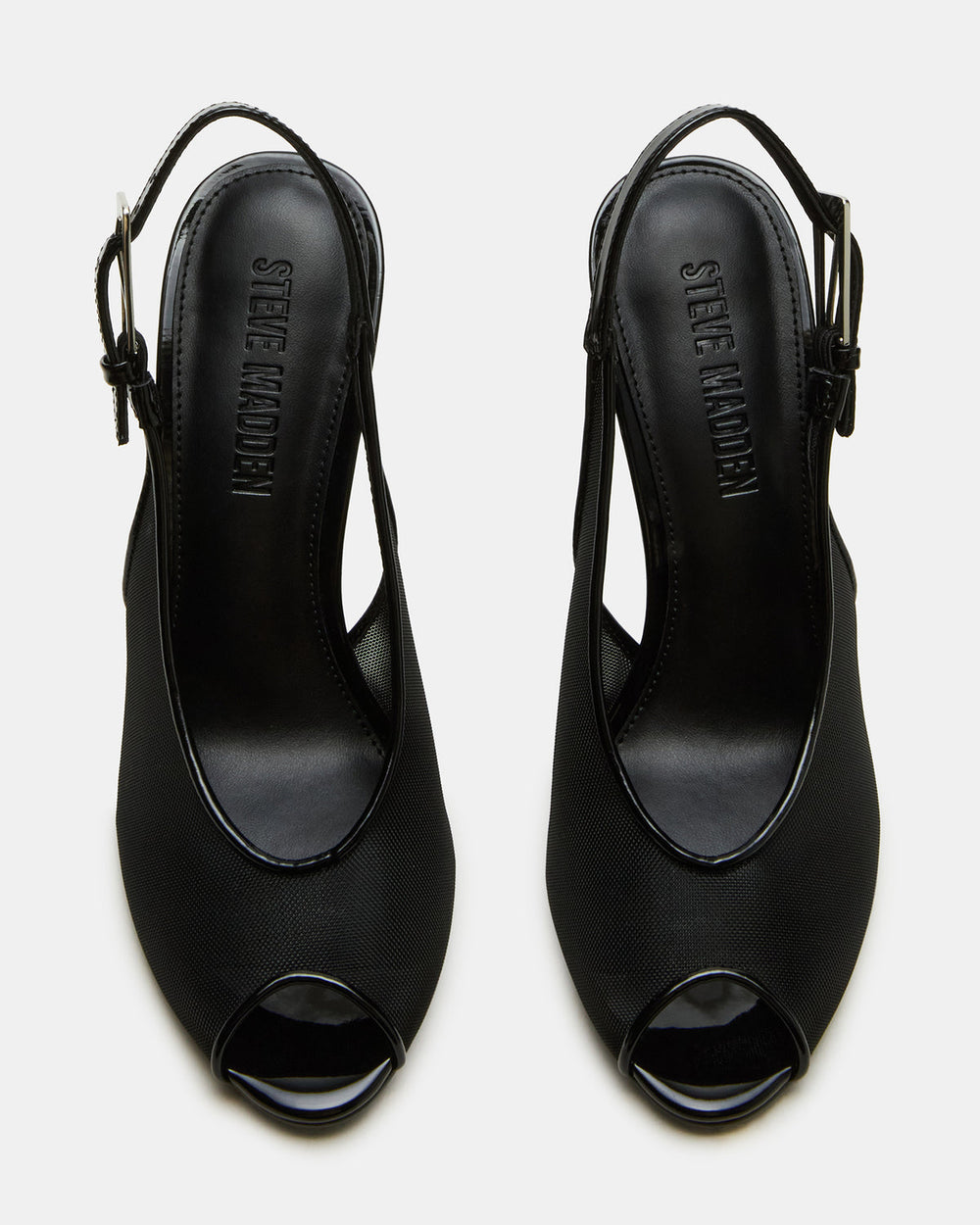 PRESCOTT Black Mesh Women's Slingback Stiletto Heel