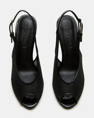 PRESCOTT Black Mesh Women's Slingback Stiletto Heel