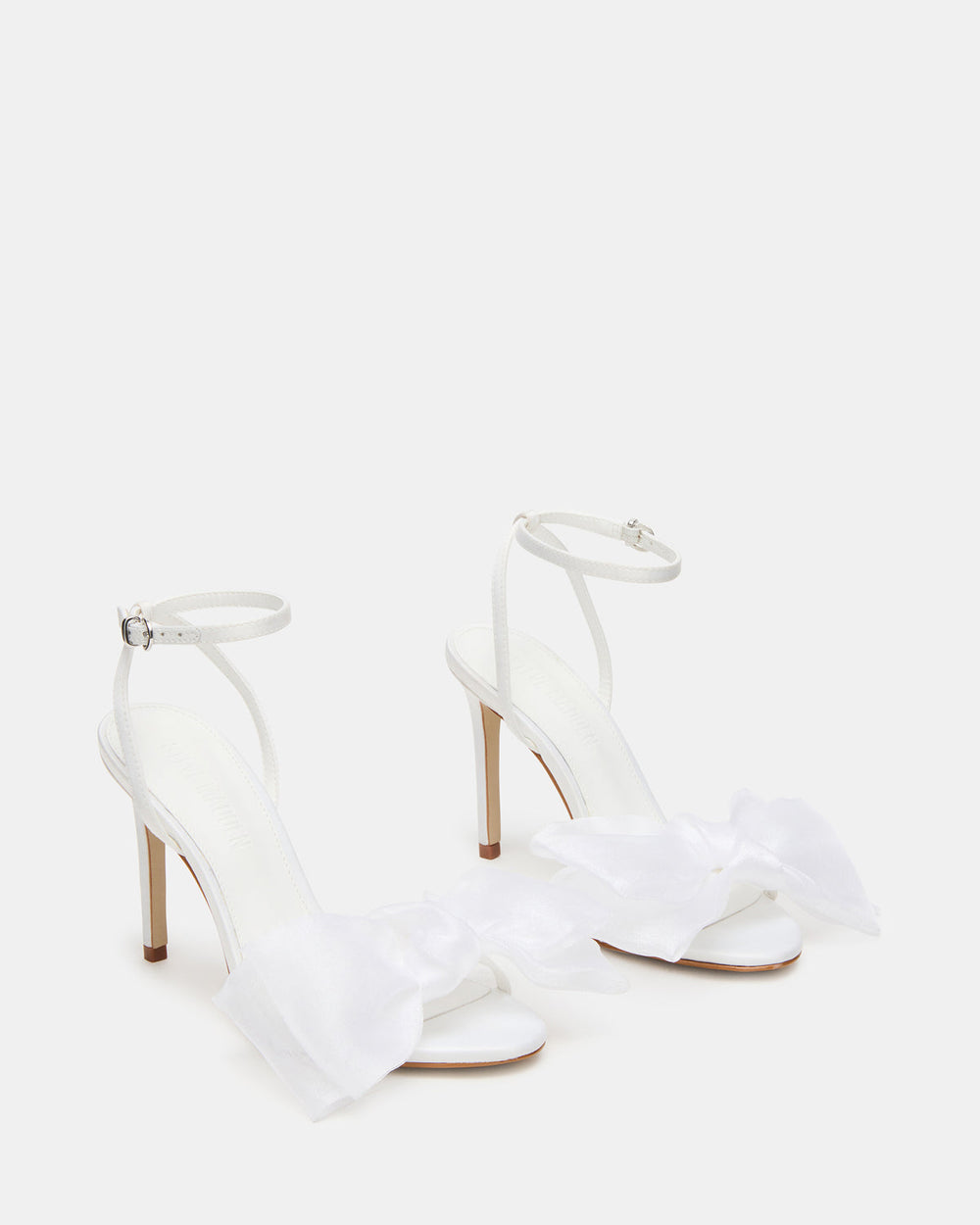 RADIANCE White Strappy Stiletto Bow Women's Heels