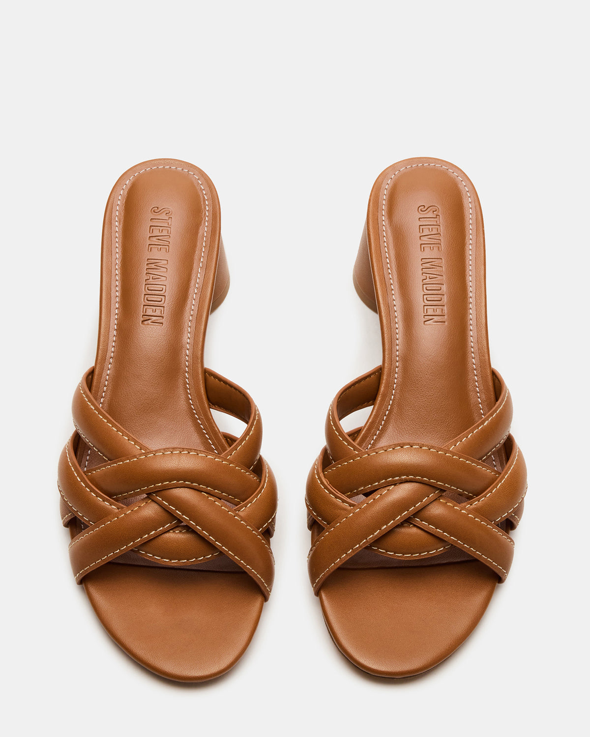 MARANO Tan Leather Women's Mule Block Heel