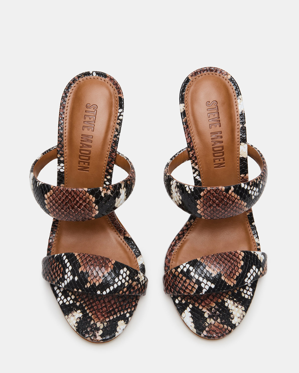 SATURN Brown Snake Stiletto Mule Women's Heel