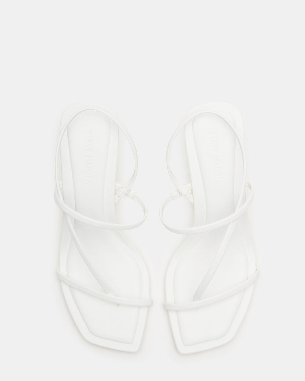 LOCKE White Women's Dainty Strappy Square Toe Heel