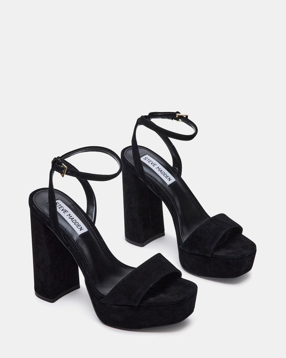 LESSA Black Suede Platform Block Heel | Women's Heels