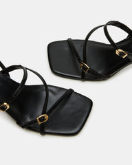 VANTAGE Black Women's Square-Toe Strappy Slingback Heel