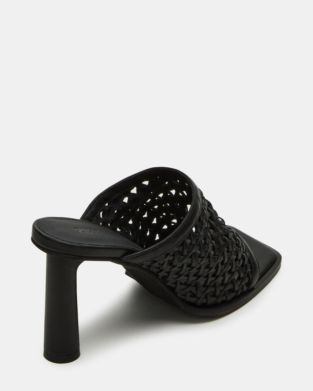 FRESCA Black Woven Square-Toe Mule Women's Heel