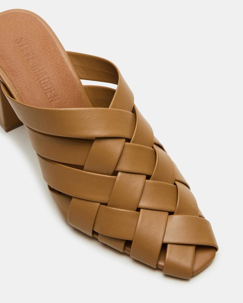 NAKITA Natural Square-Toe Woven Mule Women's Heel
