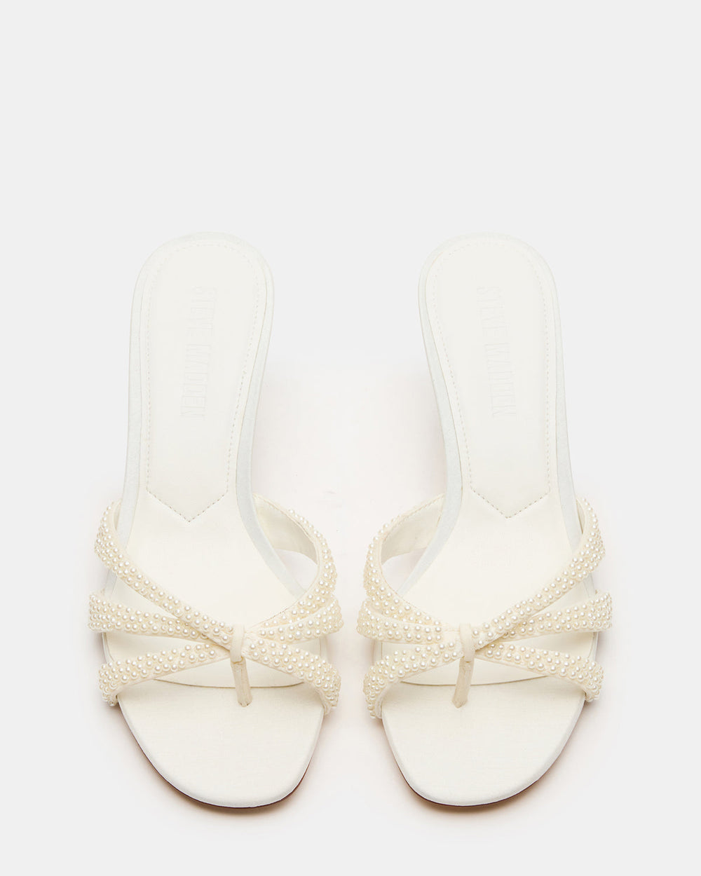 CARY Pearl Ivory Square-Toe Strappy Mule Women's Heel
