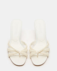 CARY Pearl Ivory Square-Toe Strappy Mule Women's Heel