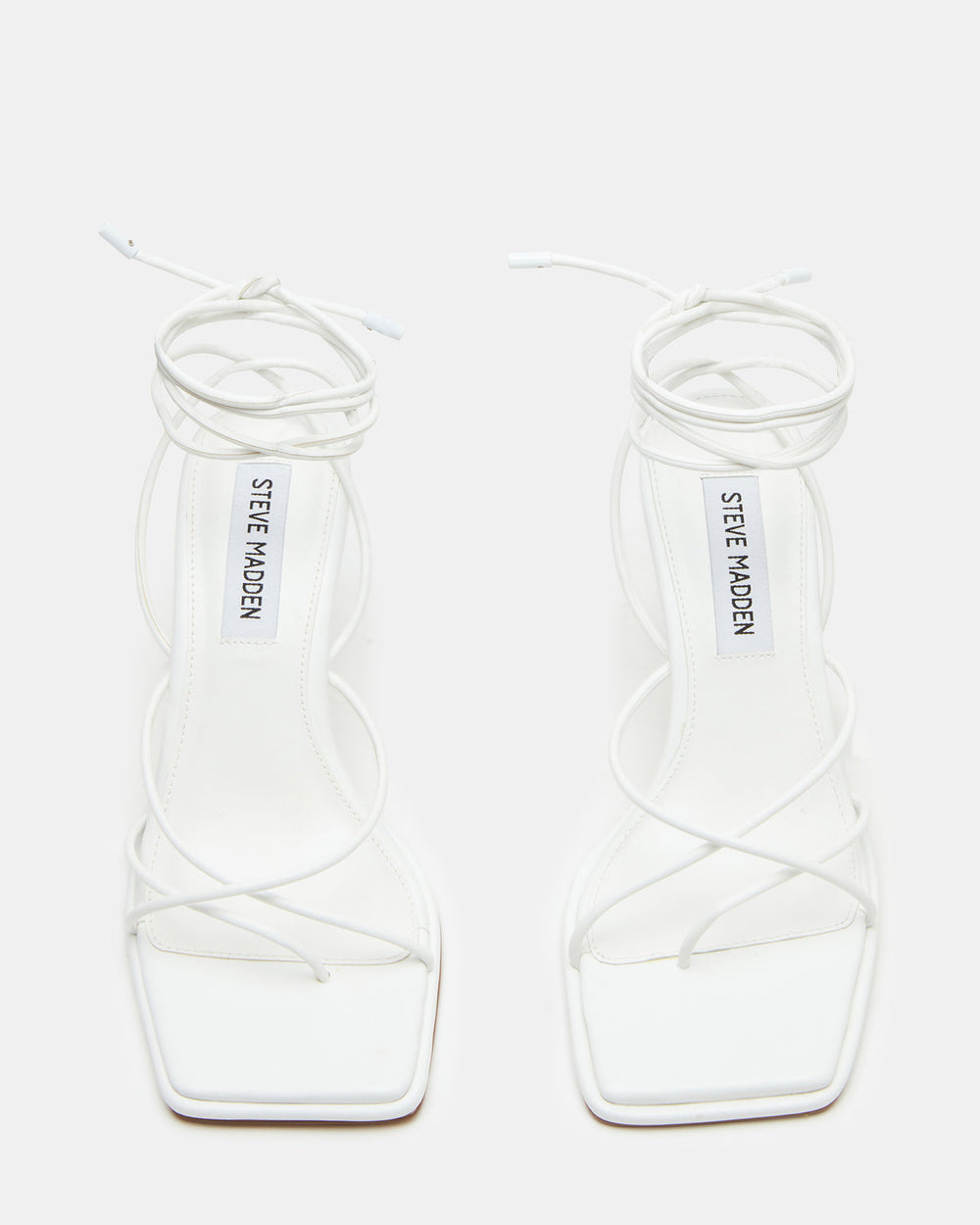 JOLENE White Strappy Lace-Up Heel | Women's Heels