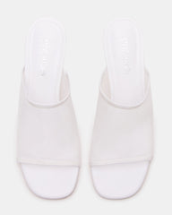 GLEAM White Women's Square-Toe Mule Heel