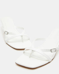JANA White Strappy Mule Kitten Heel | Women's Heels