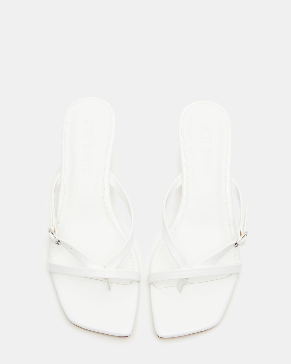 JANA White Strappy Mule Kitten Heel | Women's Heels