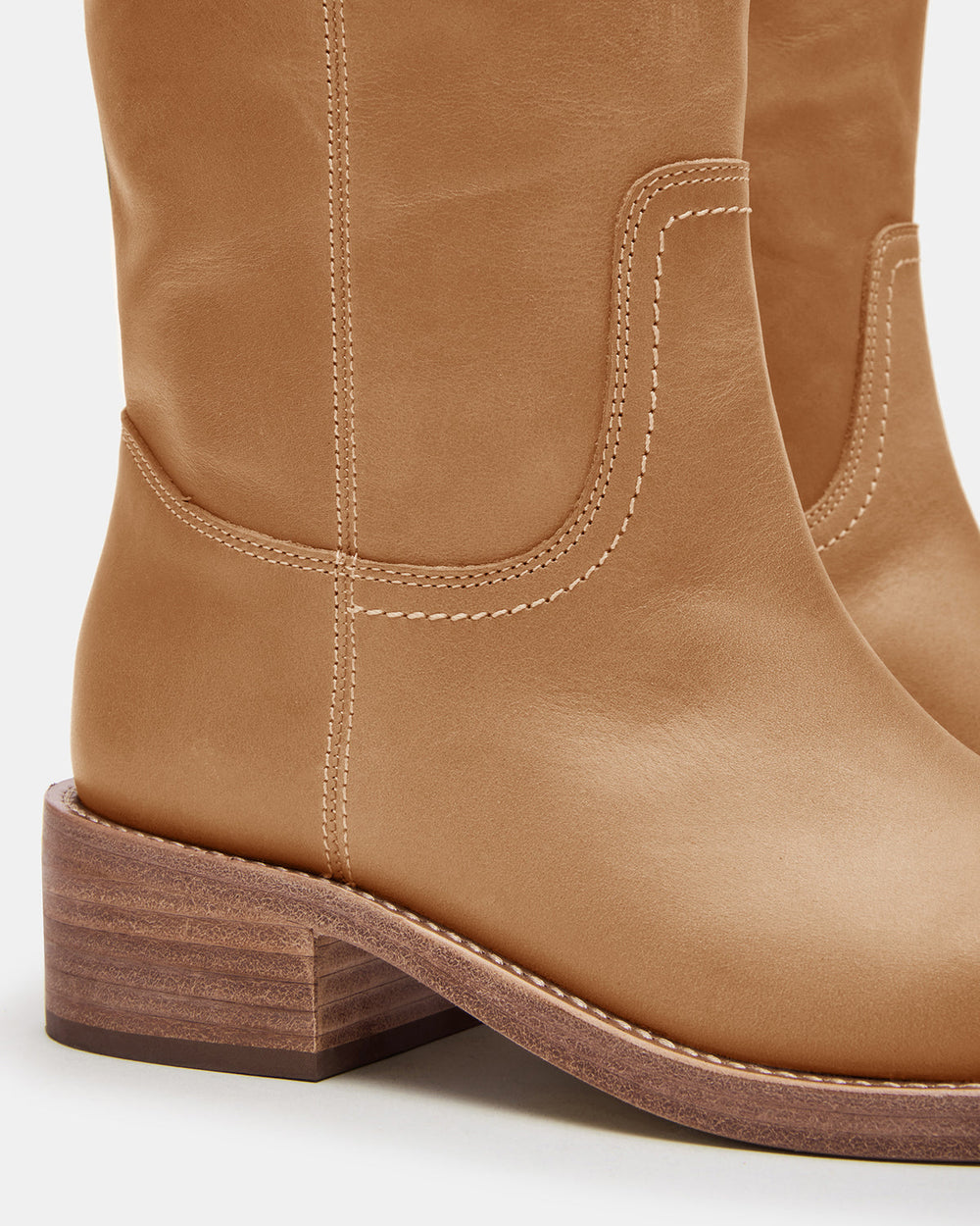 RIGGS Banana Leather Wide Calf Square-Toe Women's Boot