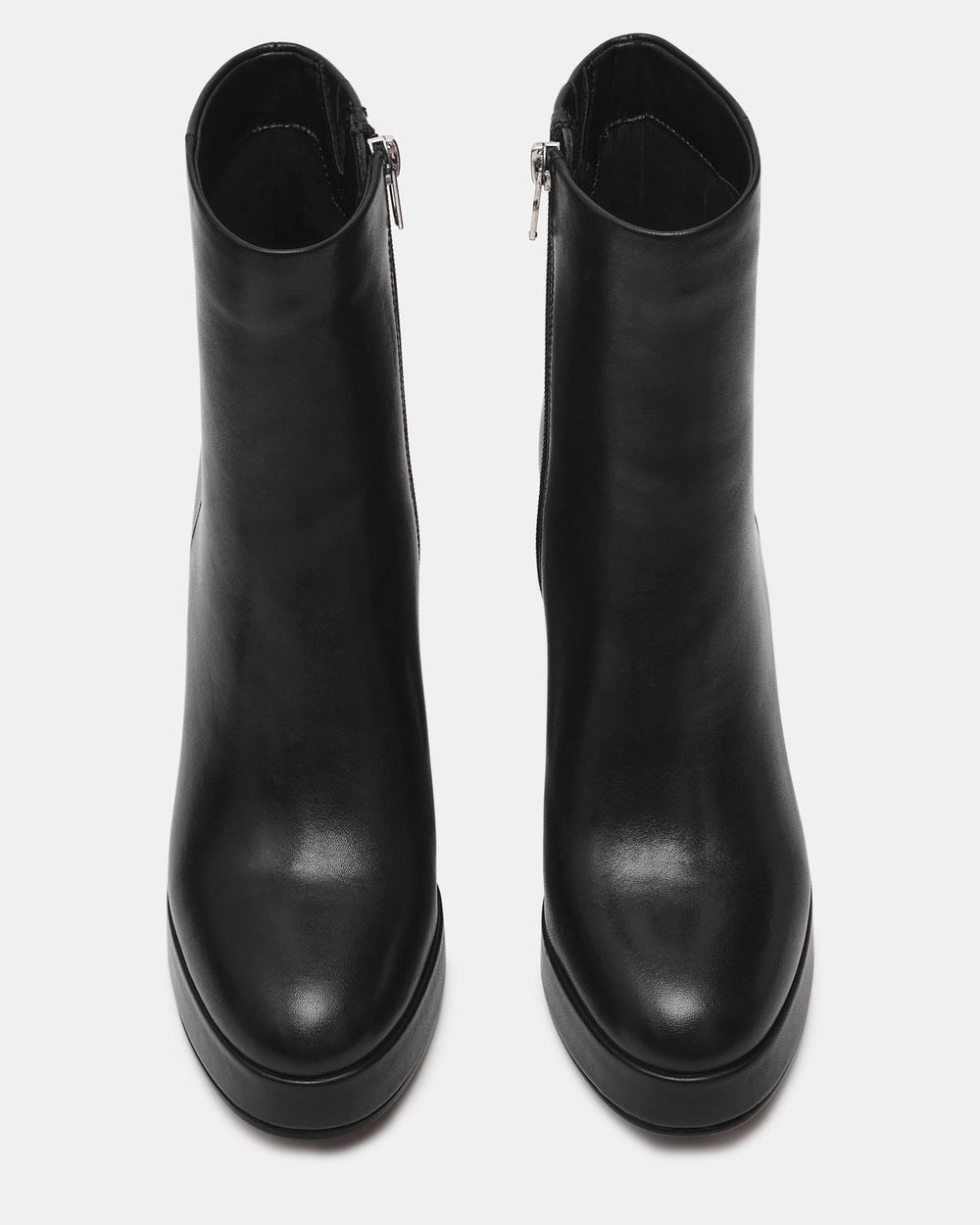 TYRA Black Leather Platform Block Heel Women's Ankle Boot