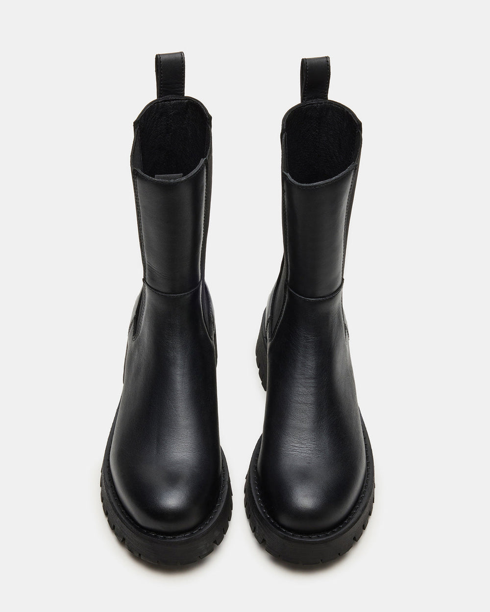 LOWA Black Leather Lug Chelsea Platform Women's Ankle Boot