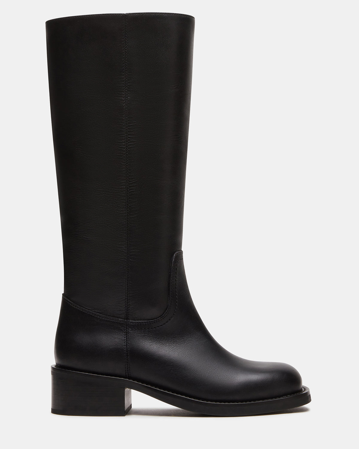 RIGGS Black Leather Square-Toe Women's Boot
