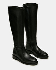 BELMONT Black Leather Knee-High Women's Riding Boot