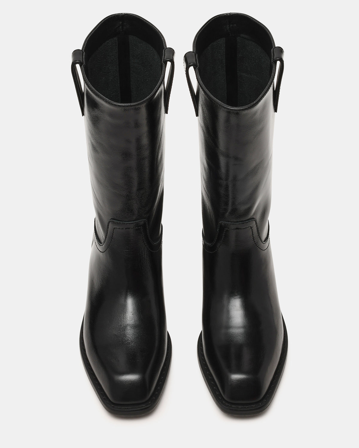 PRIMO Black Leather Square-Toe Women's Boot