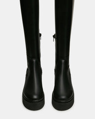DRACO Black Knee-High Round-Toe Platform Women's Boot