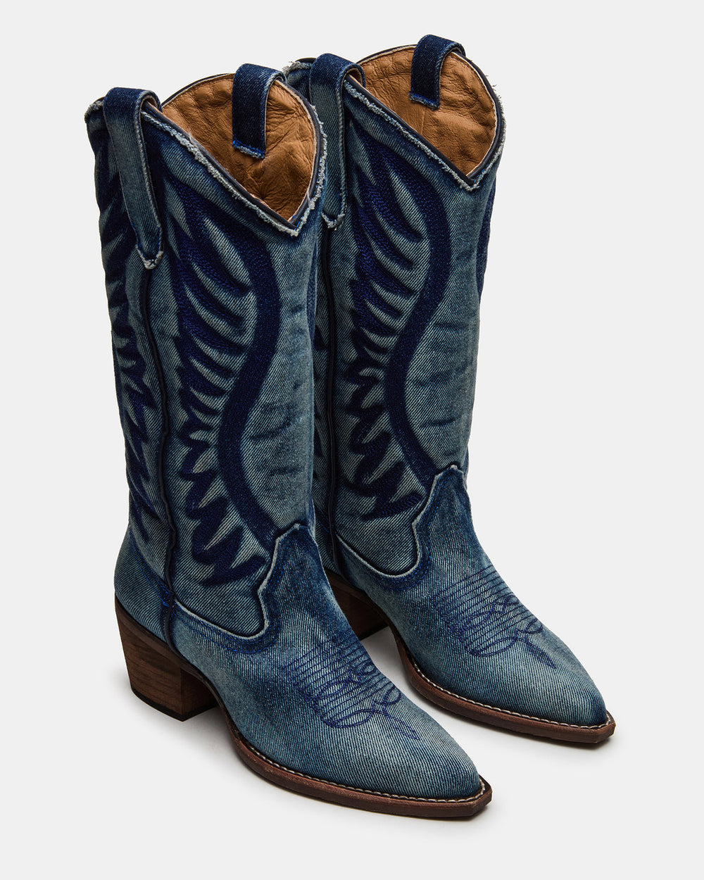 ALBANY Denim Fabric Pointed-Toe Women's Western Boot