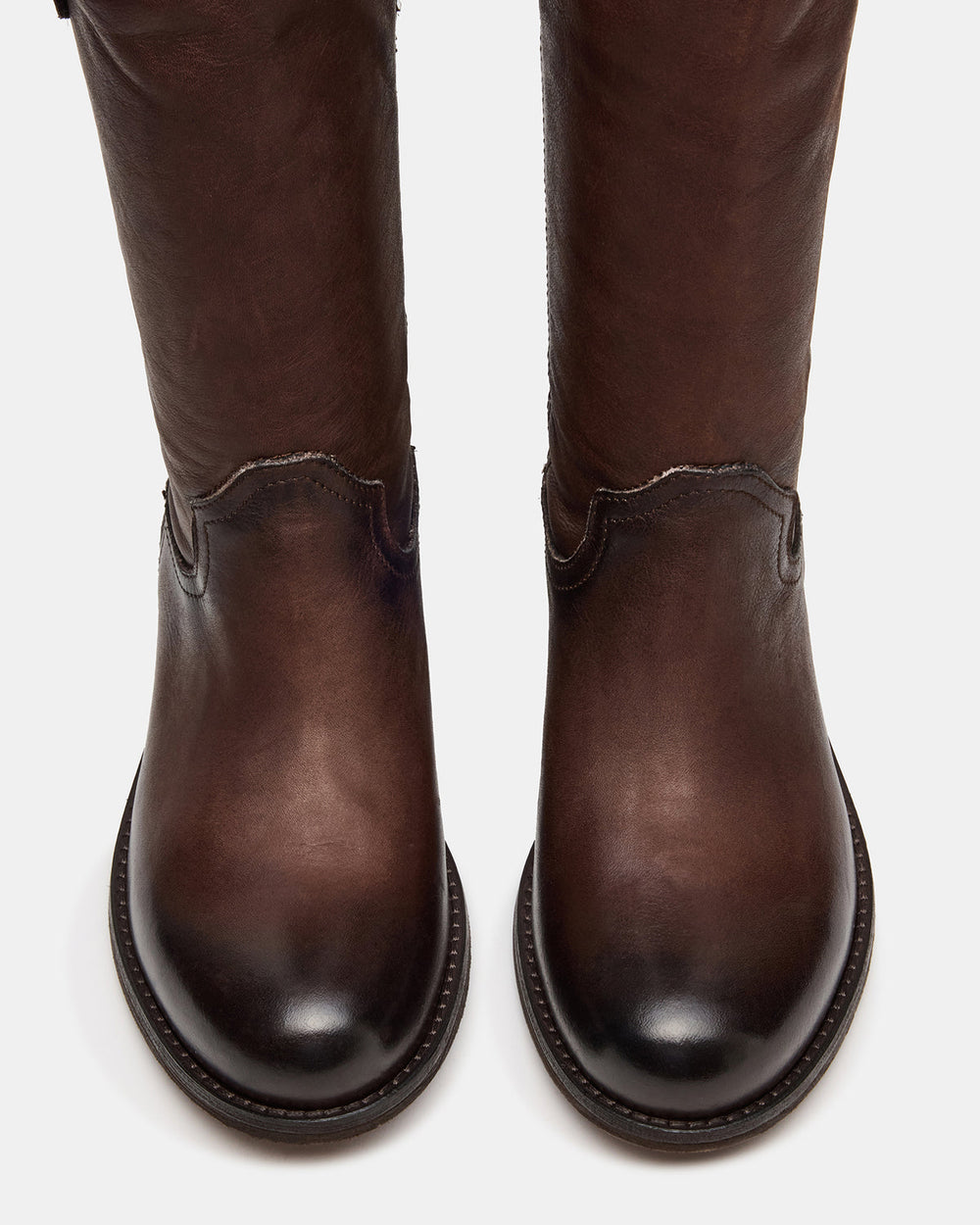 RUBEN Brown Leather Rounded Toe Women's Boot