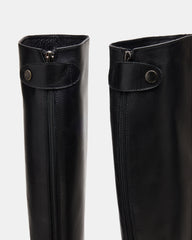 BEREN Black Leather Knee-High Women's Riding Boot