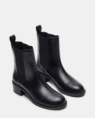 KAPLAN Black Leather Chelsea Block Heel Women's Ankle Boot