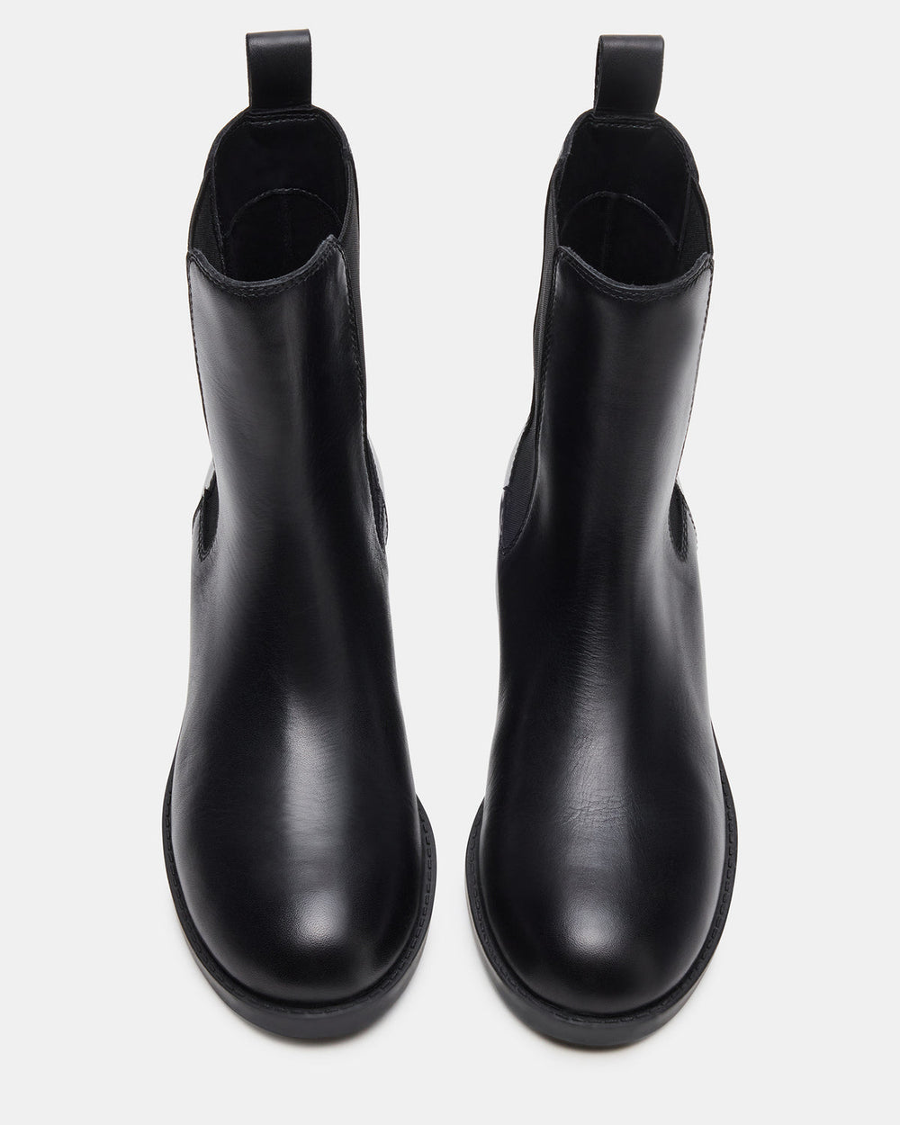 KAPLAN Black Leather Chelsea Block Heel Women's Ankle Boot