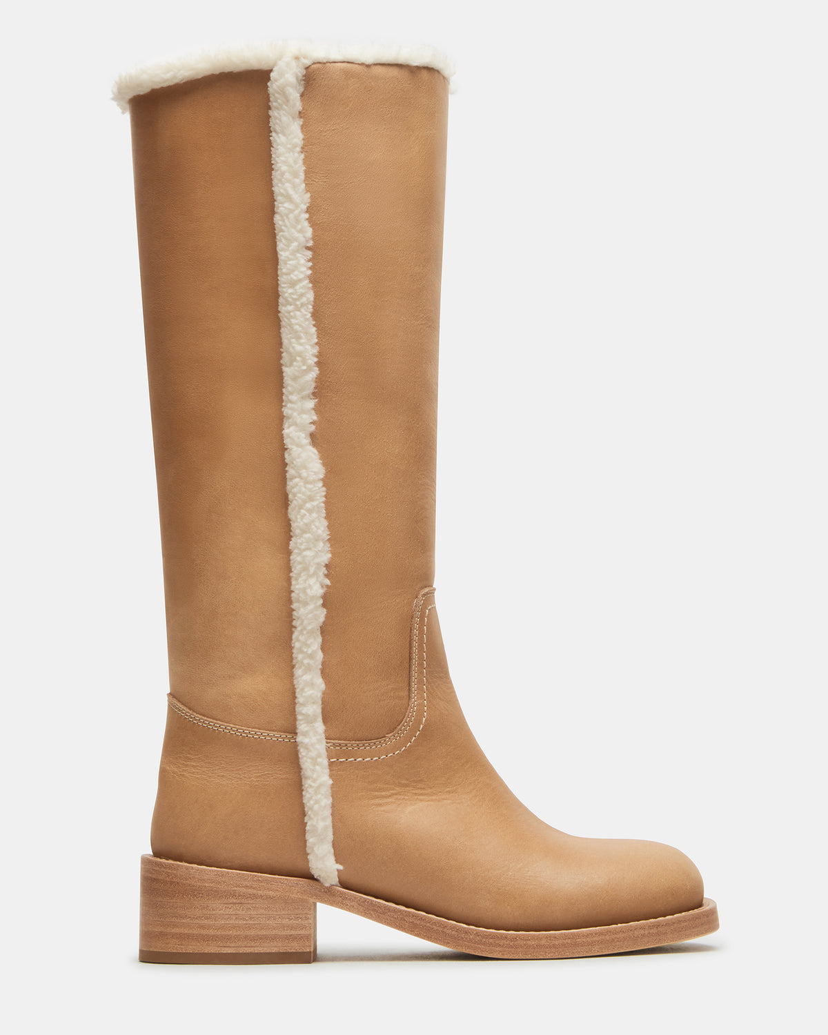 RIGGS Faux Fur Banana Leather Square-Toe Women's Boot