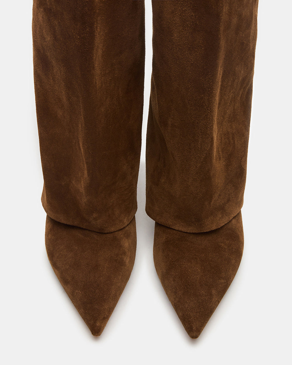 LUCA Chestnut Suede Pointed-Toe Cuffed Kitten Heel Women's Boot