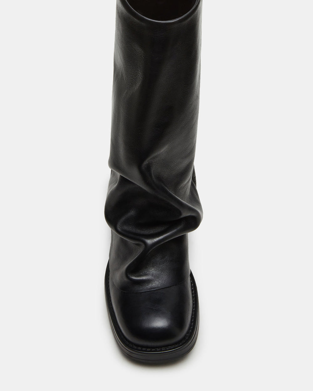 BENTON Black Leather Women's Cuffed Moto Boot