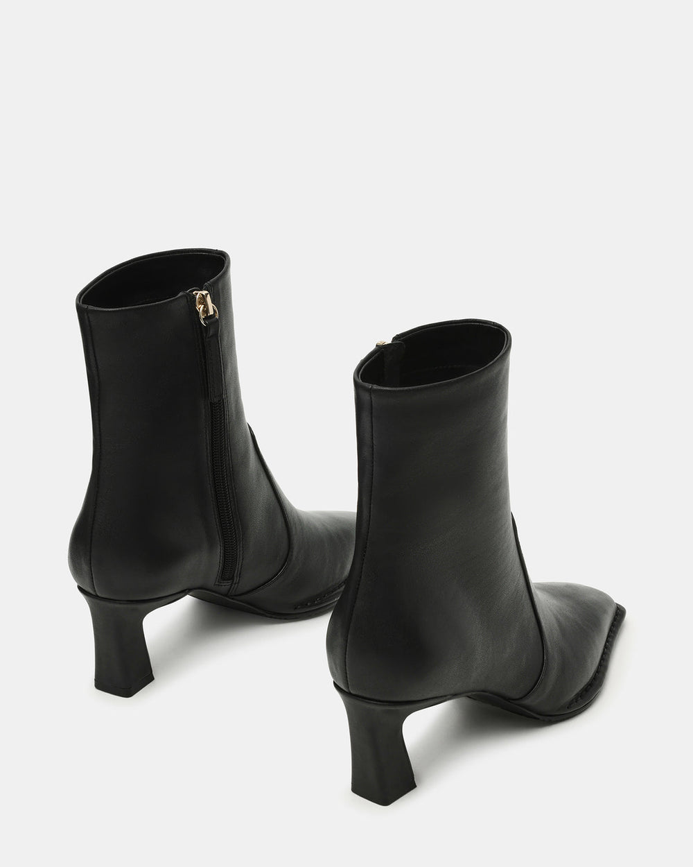 FARE Black Leather Square Toe Women's Ankle Boot