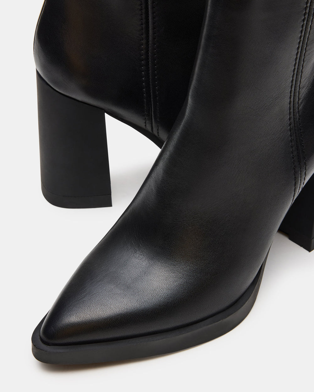 HARDEN Black Leather Women's Pointed-Toe Ankle Boot