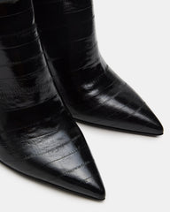 NITRO Black Eel Pointed-Toe Stiletto Heel Knee-High Women's Boots