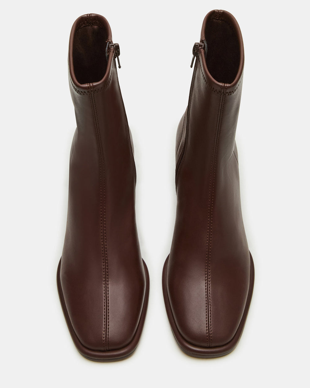 PAMMY Brown Square-Toe Block Heel Women's Ankle Boot