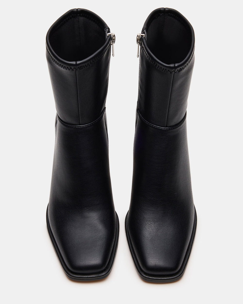 HARP Black Square-Toe Block Heel Women's Ankle Boot
