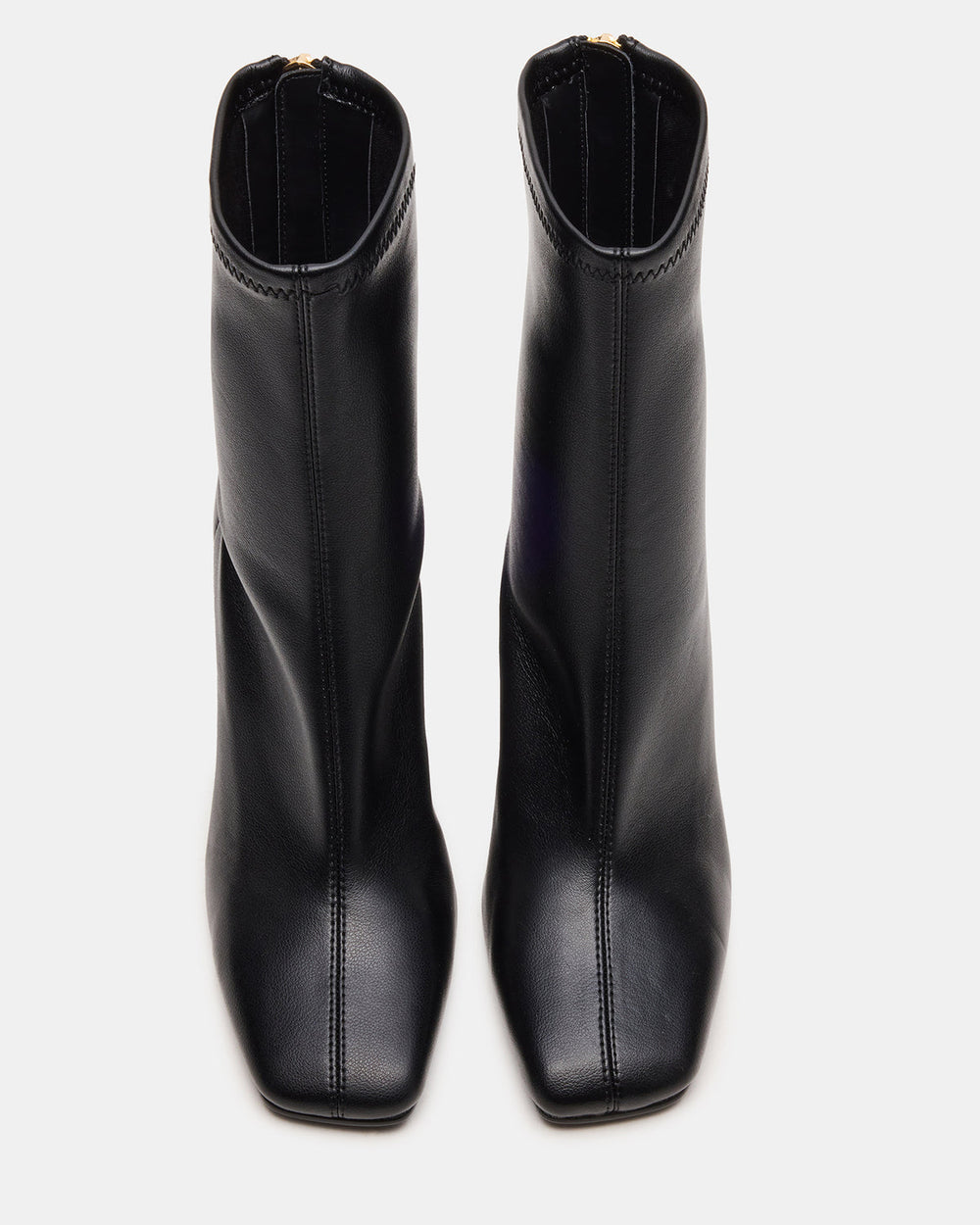 KHELAN Black Square-Toe Heeled Women's Ankle Boot