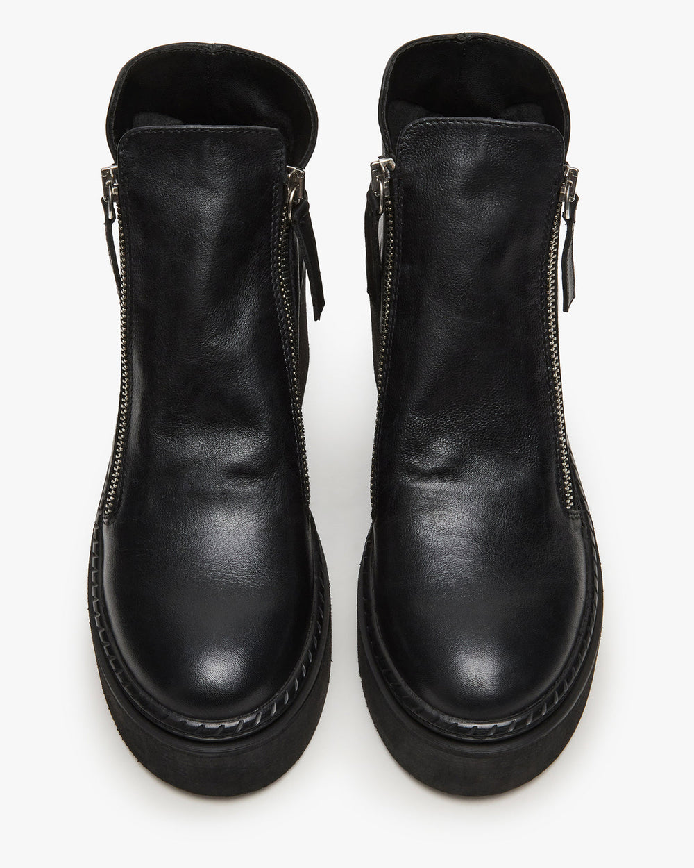DRIFT Black Leather Platform Moto Women's Ankle Boot