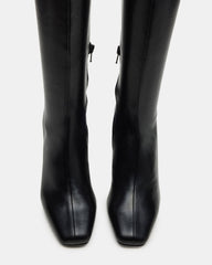 HOLLY Black Wide Calf Women's Knee-High Square-Toe Boot