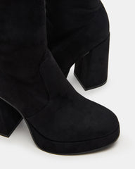 TWAIN Black Wide Calf Knee-High Block Heel Women's Boot
