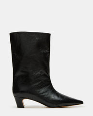 LYTTON Black Patent Pointed-Toe Kitten Heel Women's Ankle Boot