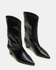 LYTTON Black Patent Pointed-Toe Kitten Heel Women's Ankle Boot