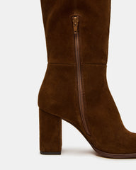WINSLET Chestnut Suede Knee-High Block Heel Women's Boot