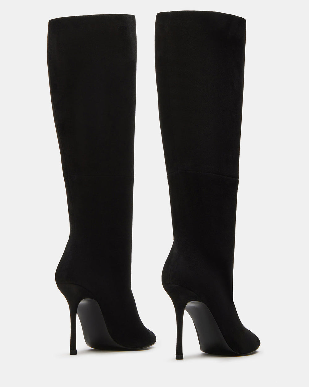 PEGGIE Black Suede Stiletto Heel Peep Toe Women's Boots